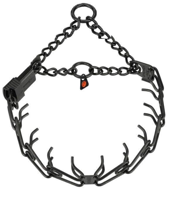 Herm Sprenger Black Ultra-Plus Prong Collar - Half Check with side Click Lock