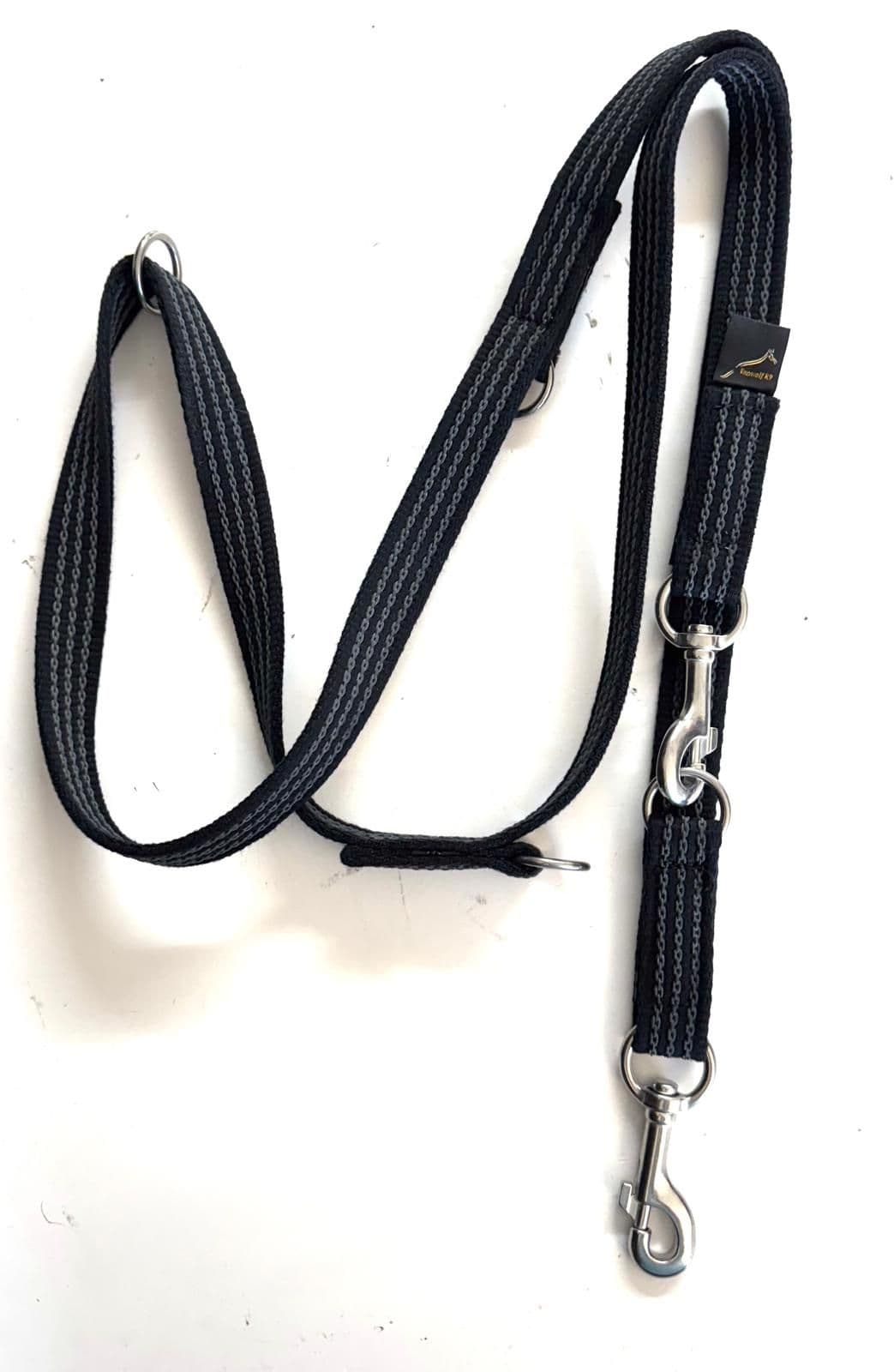 Rubberised Double Lead with Stainless Steel Shark Clip.