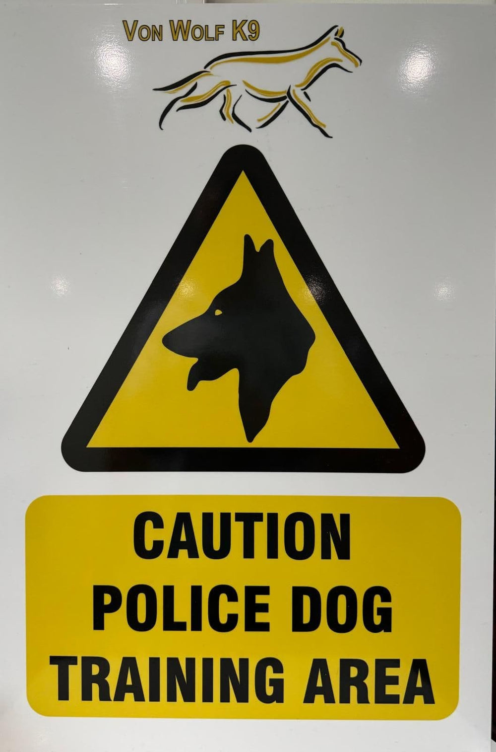 Caution Training Area Sign