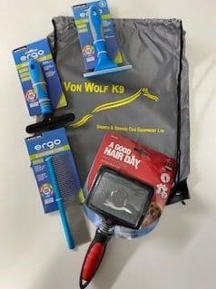 Grooming kit in a bag
